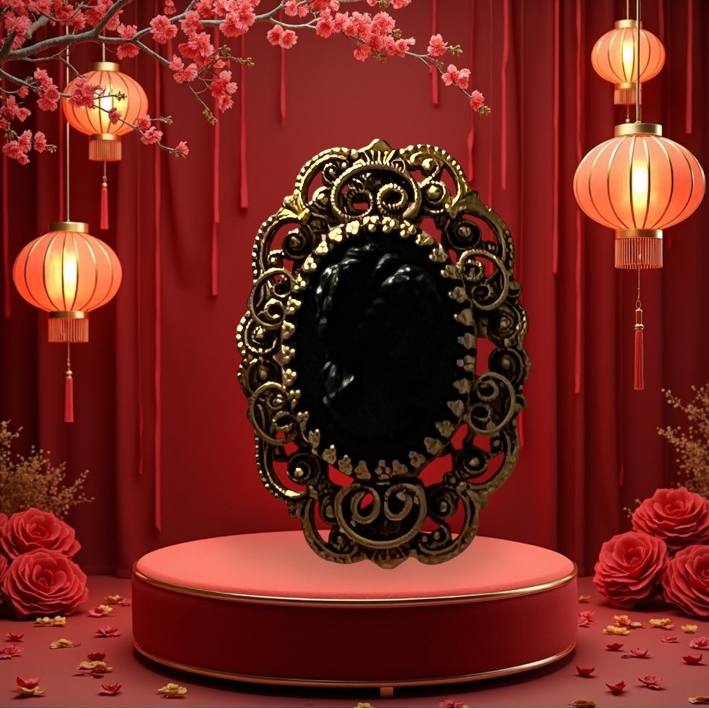 Beautiful black cameo brooch